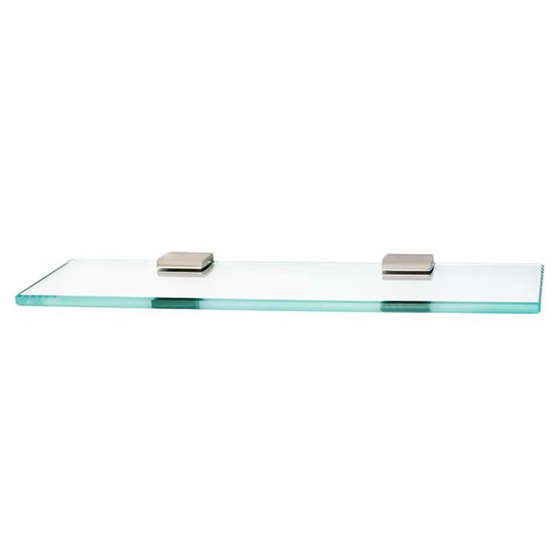 Manhattan 18" Glass Shelf w/Brackets in Satin Nickel