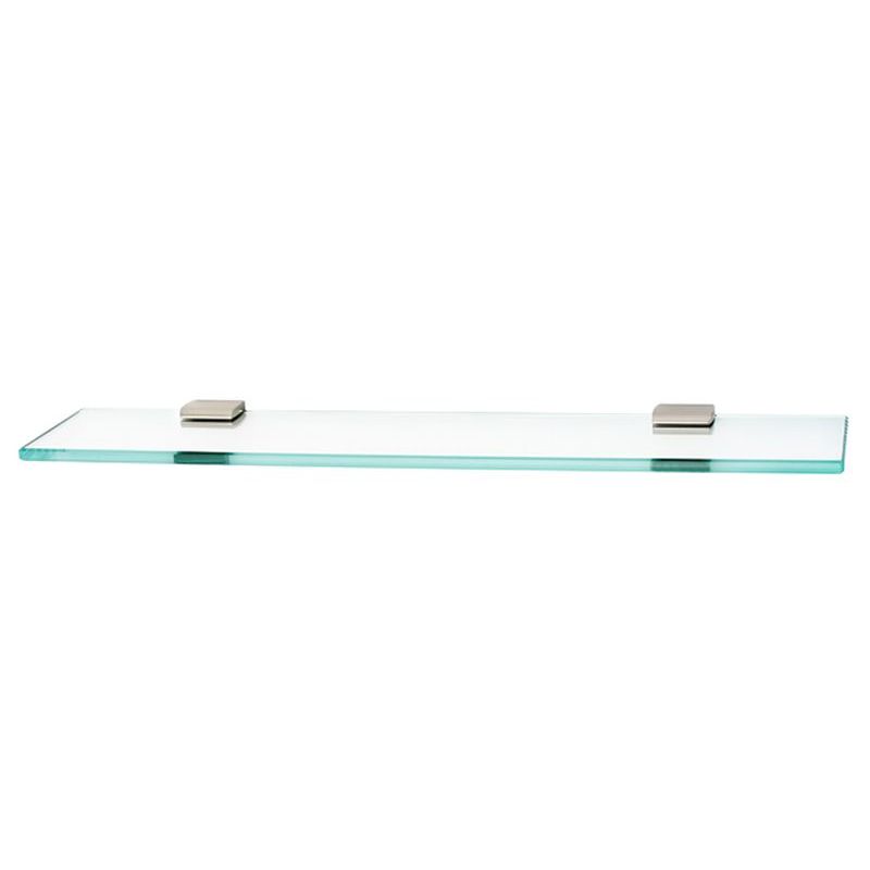 Manhattan 24" Glass Shelf w/Brackets in Satin Nickel