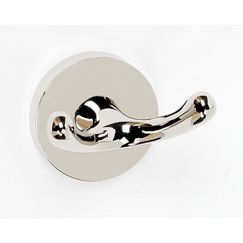Contemporary I Double Robe Hook in Polished Nickel