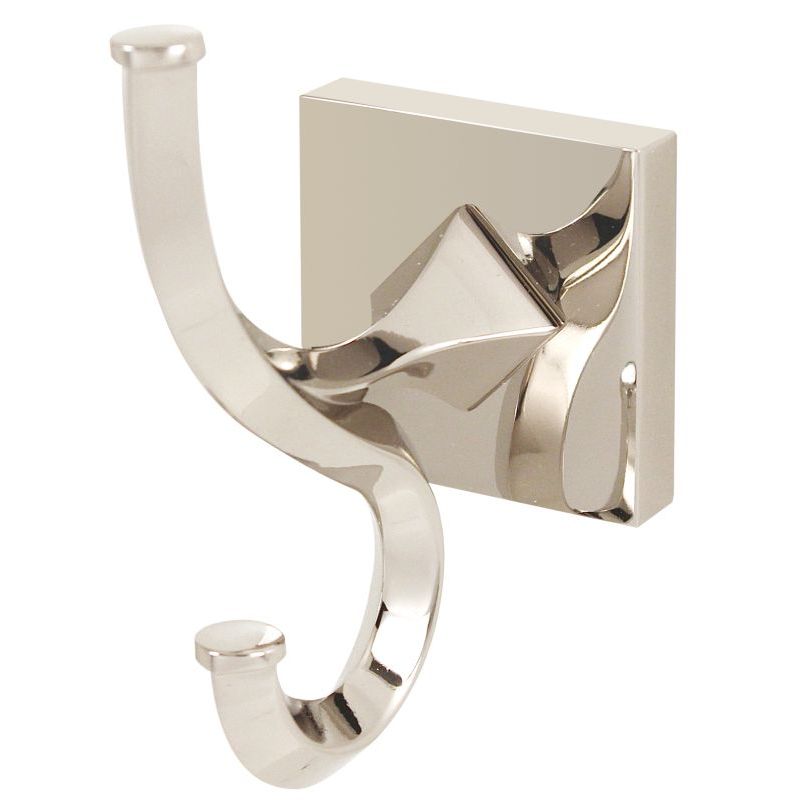 Contermporary II Double Robe Hook in Polished Nickel