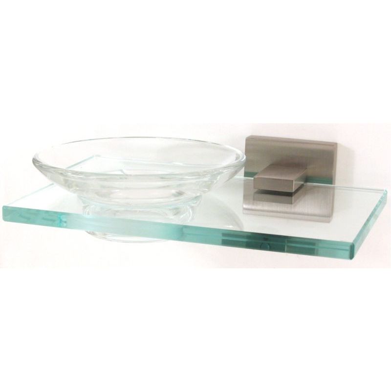 Contemporary II Soap Dish w/Holder in Satin Nickel