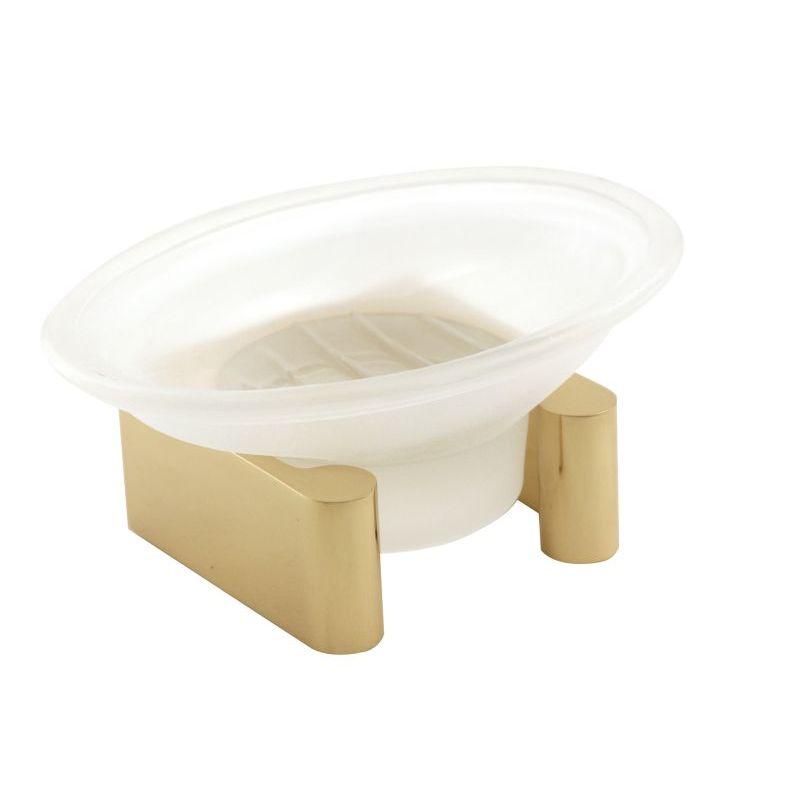 Luna Countertop Soap Dish w/Holder in Polished Brass