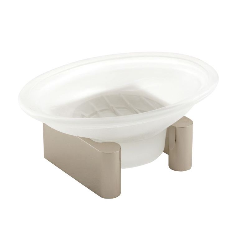 Luna Countertop Soap Dish w/Holder in Polished Nickel