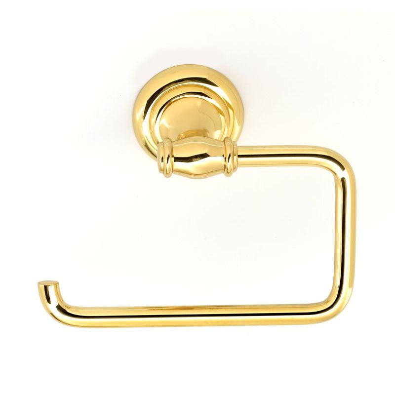 Charlie's Single Post Toilet Paper Holder in Polished Brass