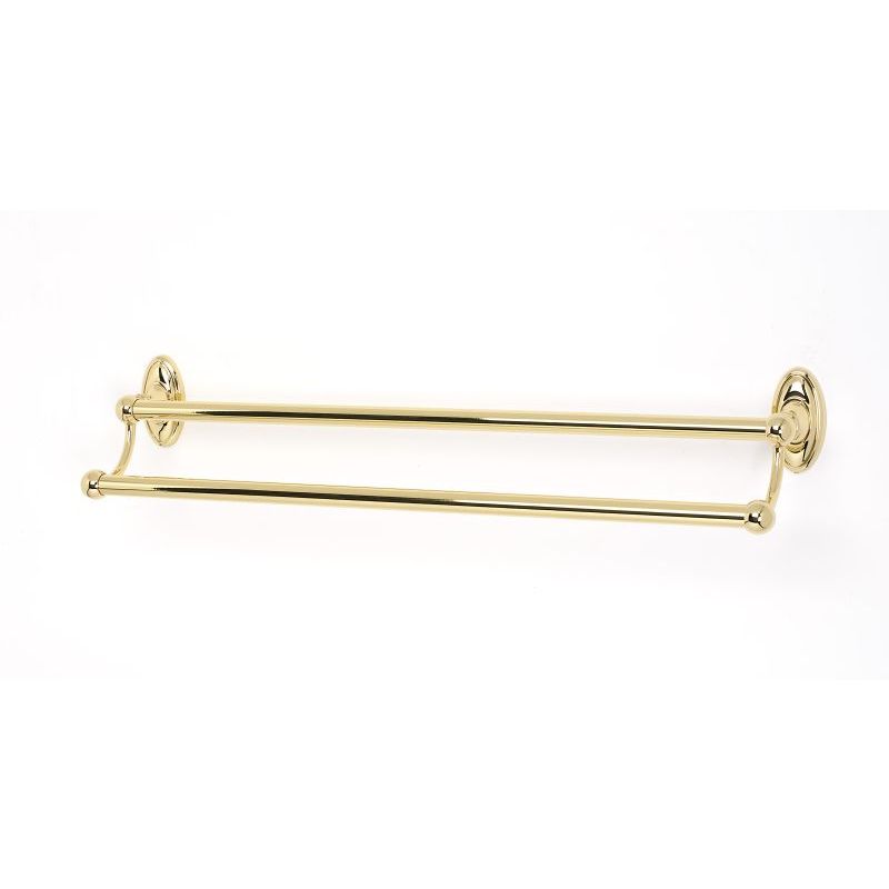 Classic Traditional 24" Double Towel Bar in Polished Brass