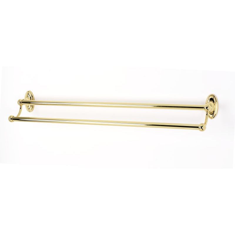 Classic Traditional 30" Double Towel Bar in Polished Brass