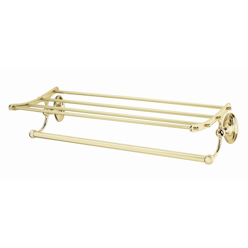 Classic Traditional 24" Double Towel Rack in Polished Brass