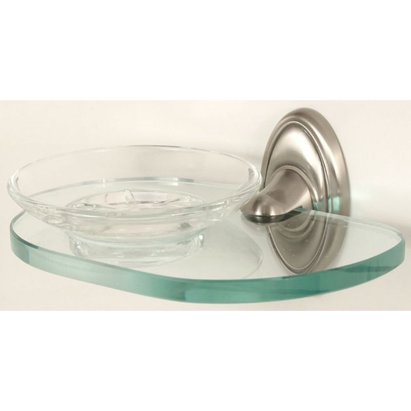 Classic Traditional Soap Dish w/Holder in Satin Nickel