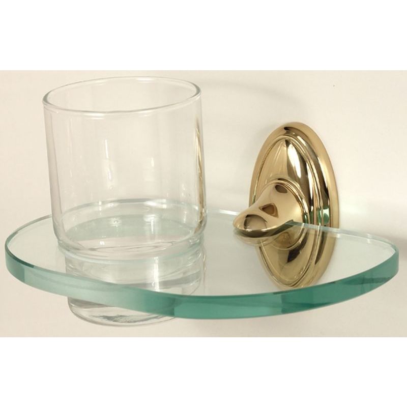 Classic Traditional Tumbler Holder w/Tumbler in Polished Brass