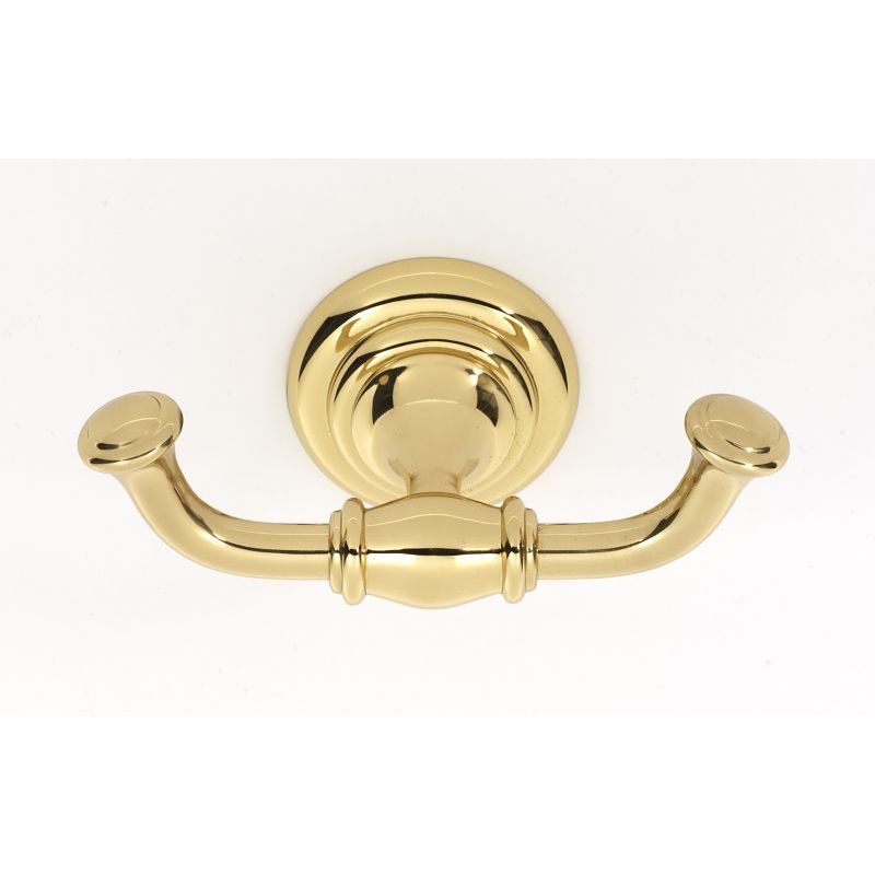 Charlies Double Robe Hook in Polished Brass