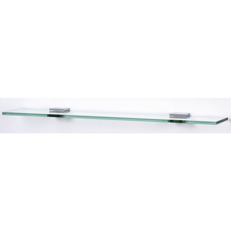 Contemporary II 18" Glass Shelf in Polished Chrome w/Brackets