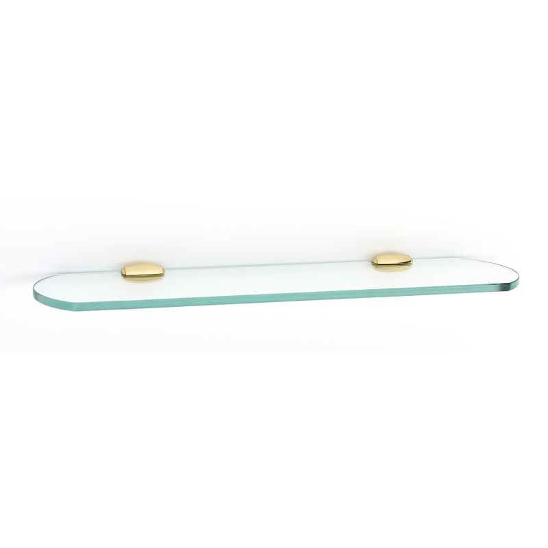 Royale 18" Glass Shelf in Polished Brass