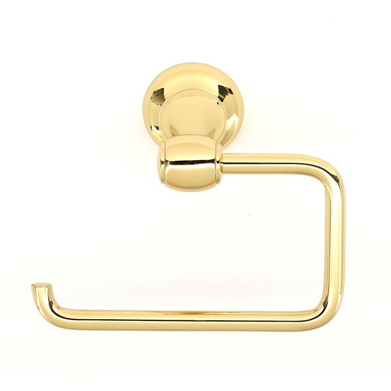 Royale Single Post Toilet Paper Holder in Polished Brass