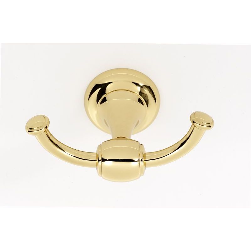 Royale Double Robe Hook in Polished Brass