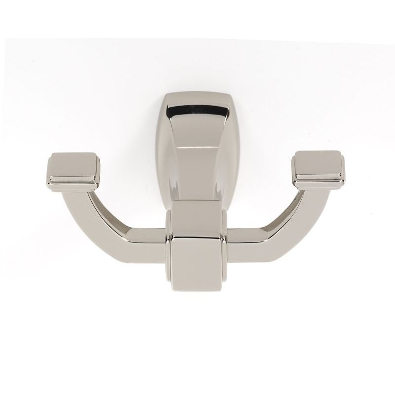 Cube Double Robe Hook in Polished Nickel