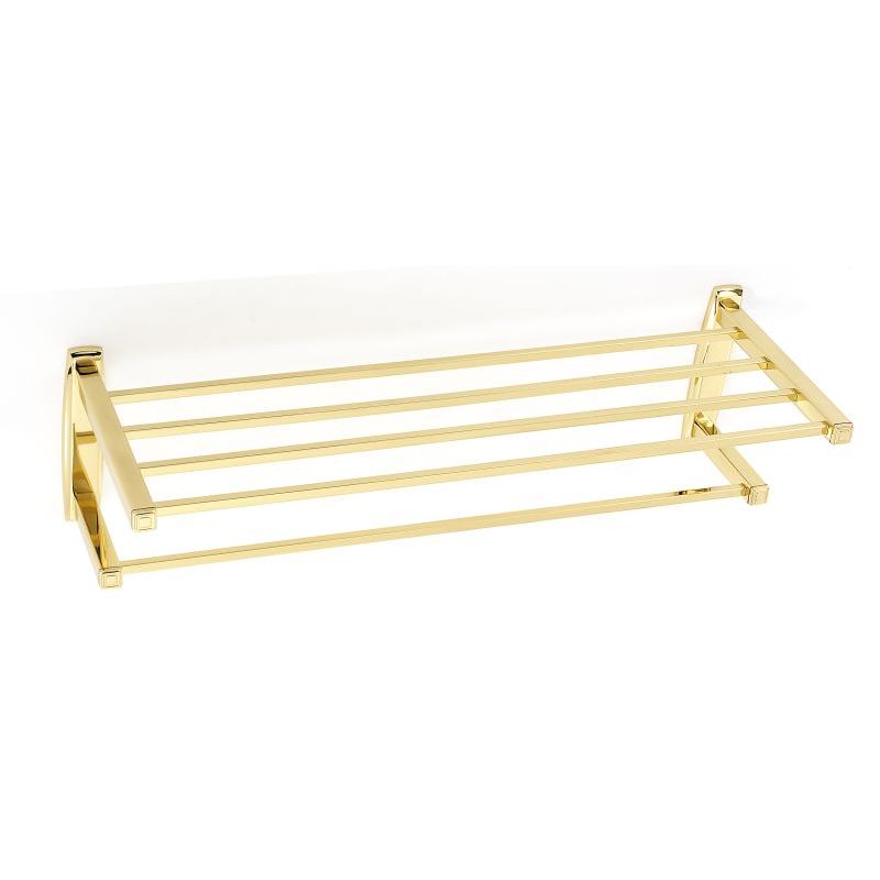 Cube 24" Towel Rack in Polished Brass