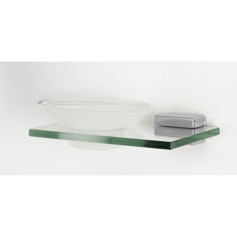 Cube Soap Dish w/Holder in Polished Chrome
