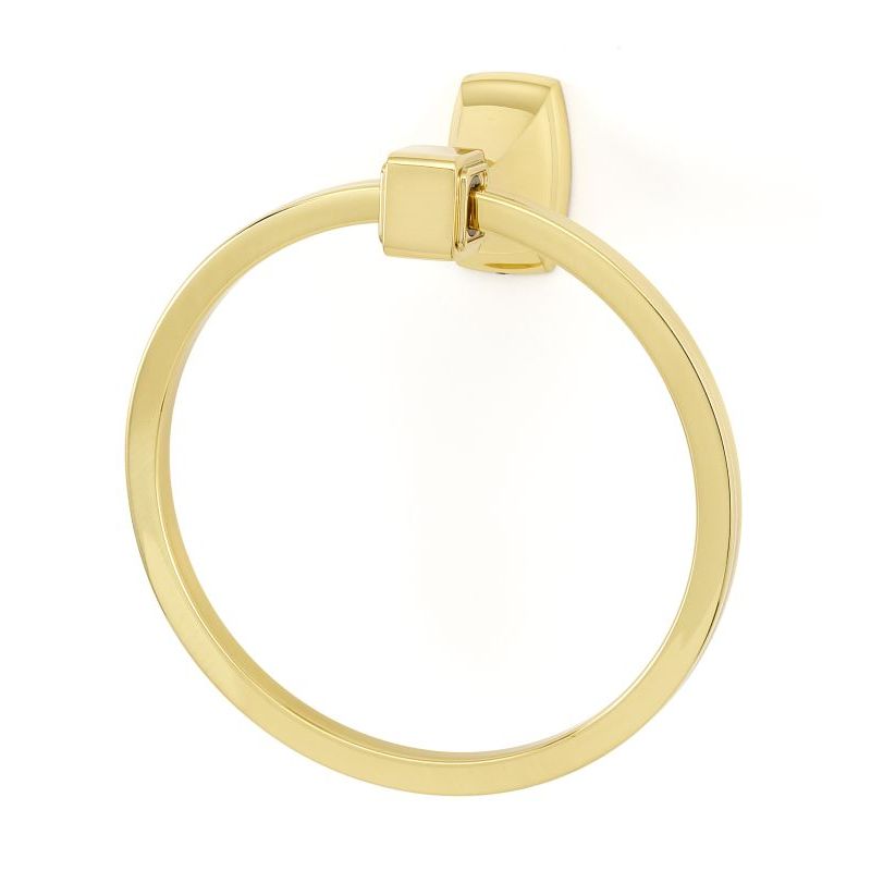 Cube 6" Towel Ring in Polished Brass