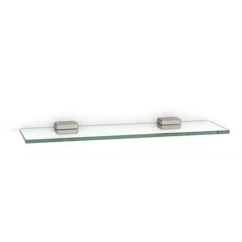 Cube 18" Glass Shelf in Satin Nickel