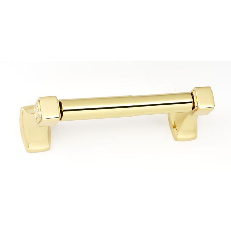 Cube Toilet Paper Holder in Polished Brass