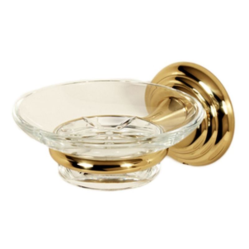 Embassy Soap Dish w/Holder in Polished Brass