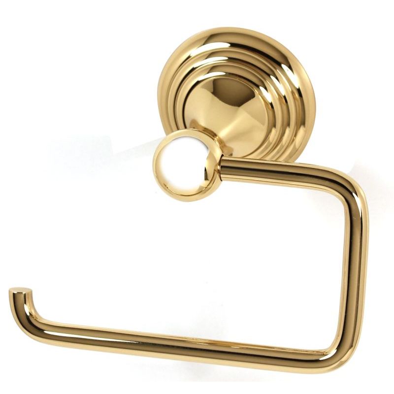Embassy Open Toilet Paper Holder in Polished Brass