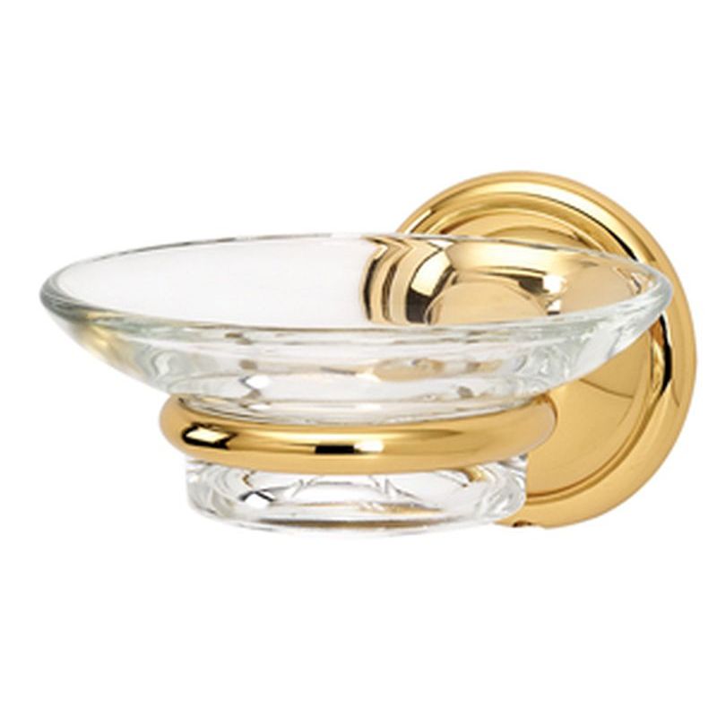 Yale Soap Dish w/Holder in Polished Brass