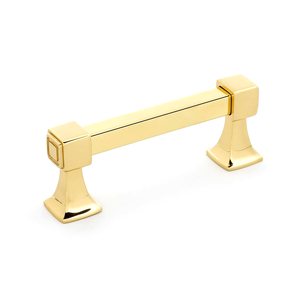 Cube 3" Pull in Polished Brass