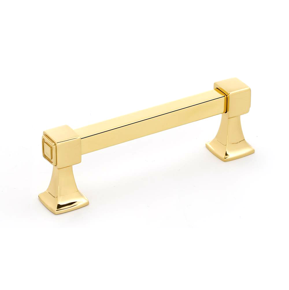 Cube 3-1/2" Pull in Polished Brass