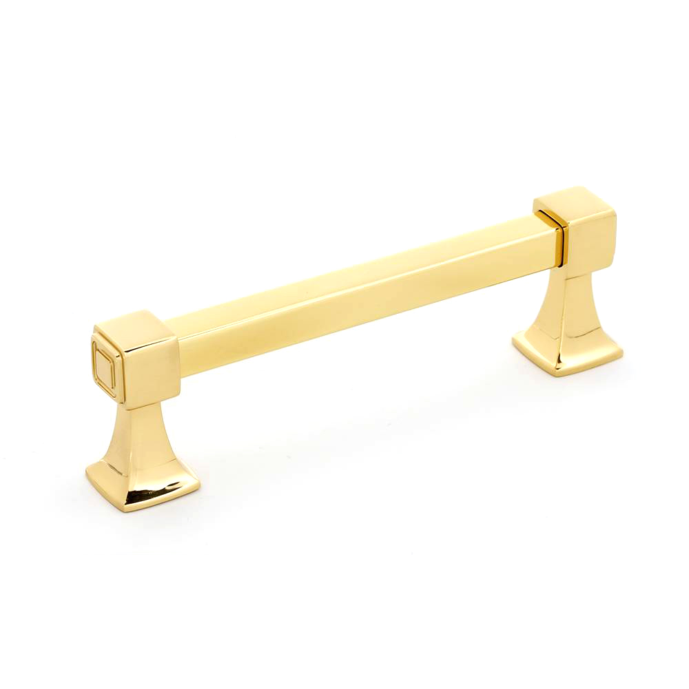 Cube 4" Pull in Polished Brass