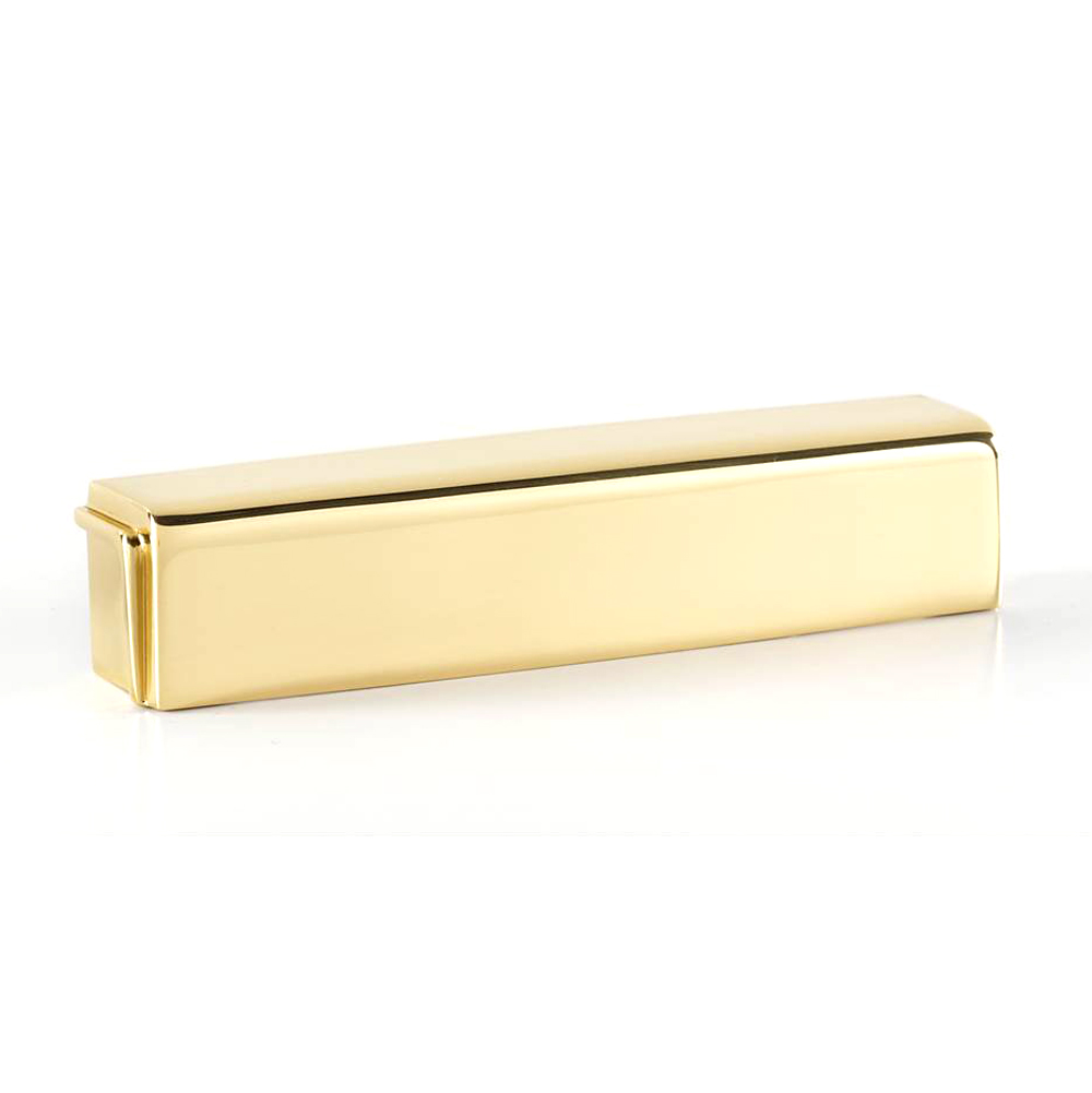 Cube 4" Cup Pull in Polished Brass