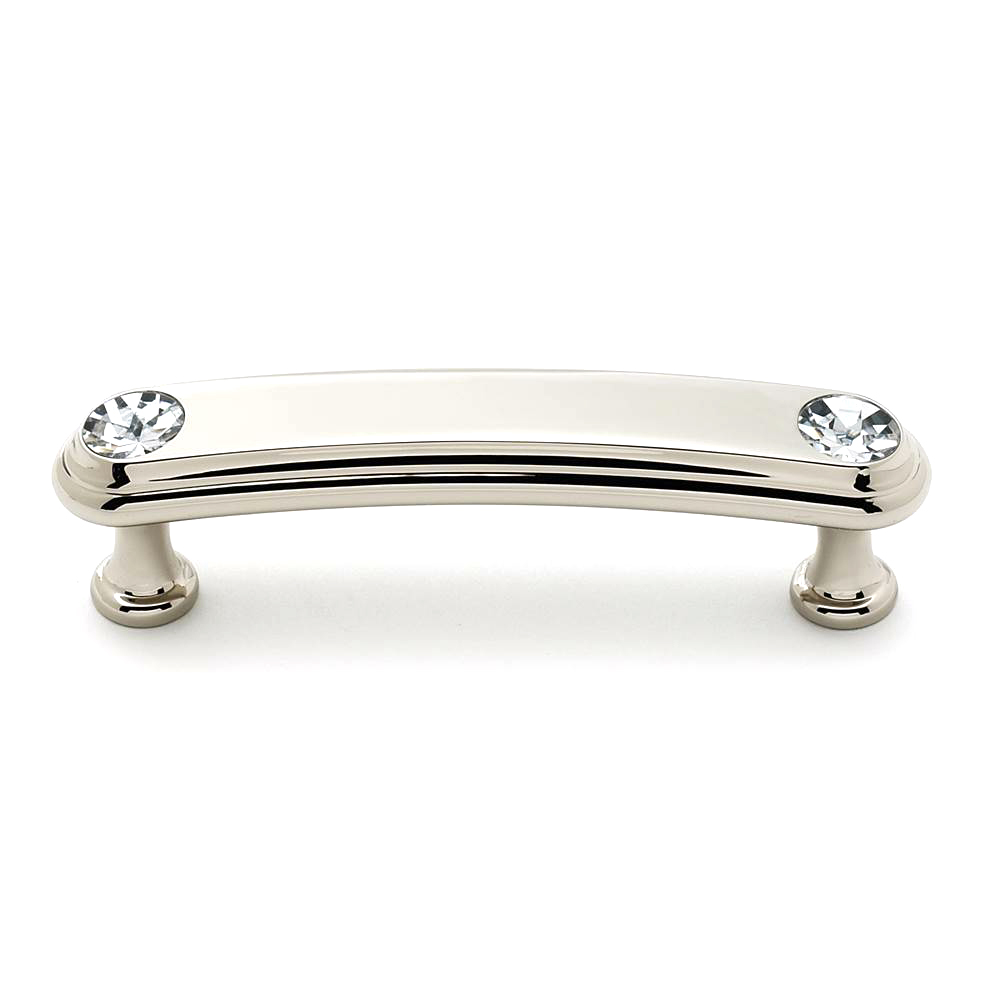Crystal 3" Pull in Polished Nickel