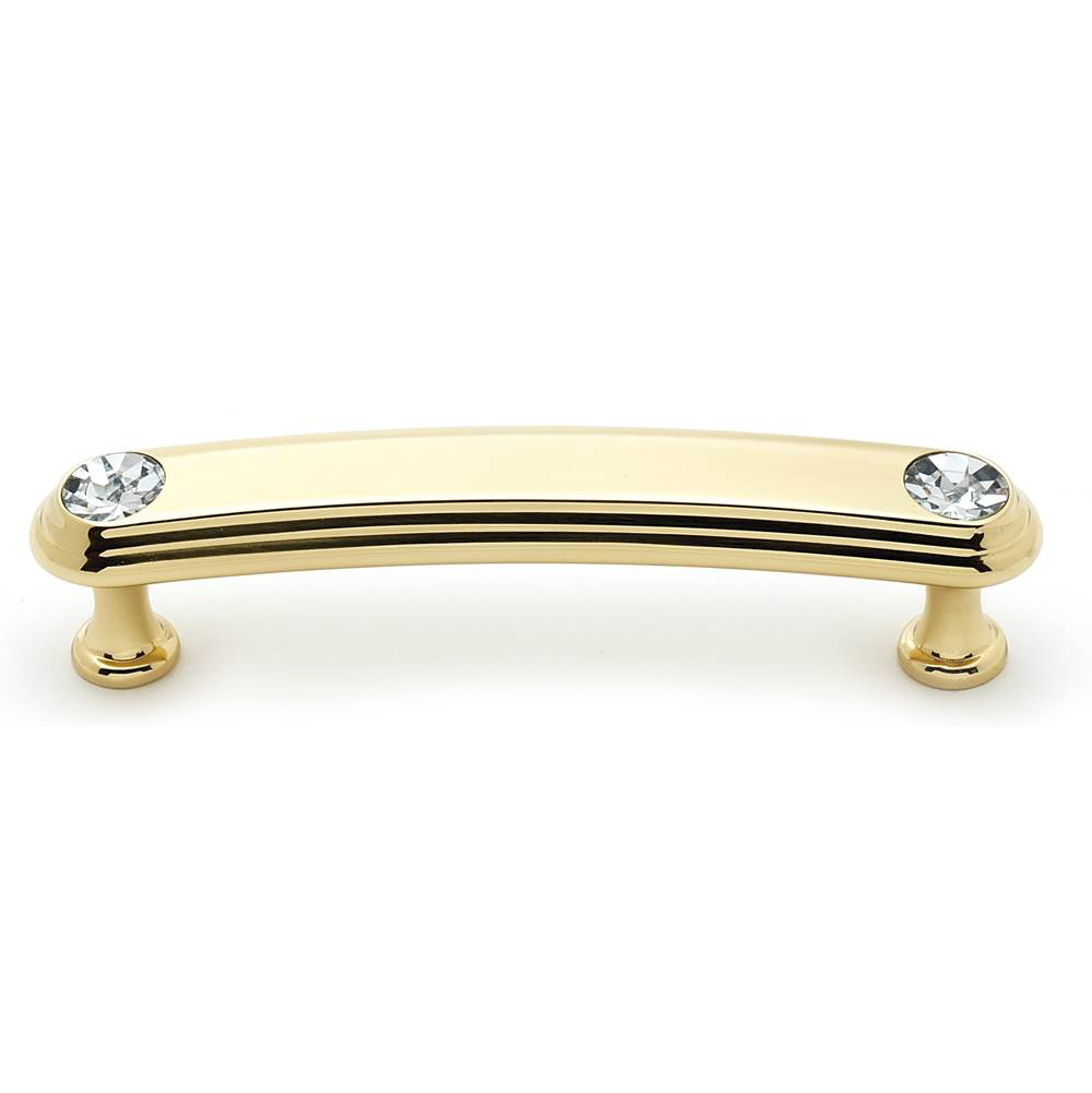 Crystal 3-1/2" Pull in Polished Brass