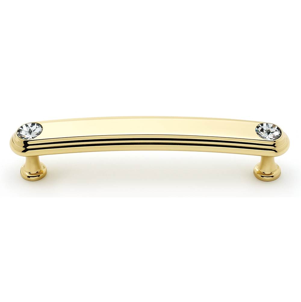Crystal 4" Pull in Polished Brass