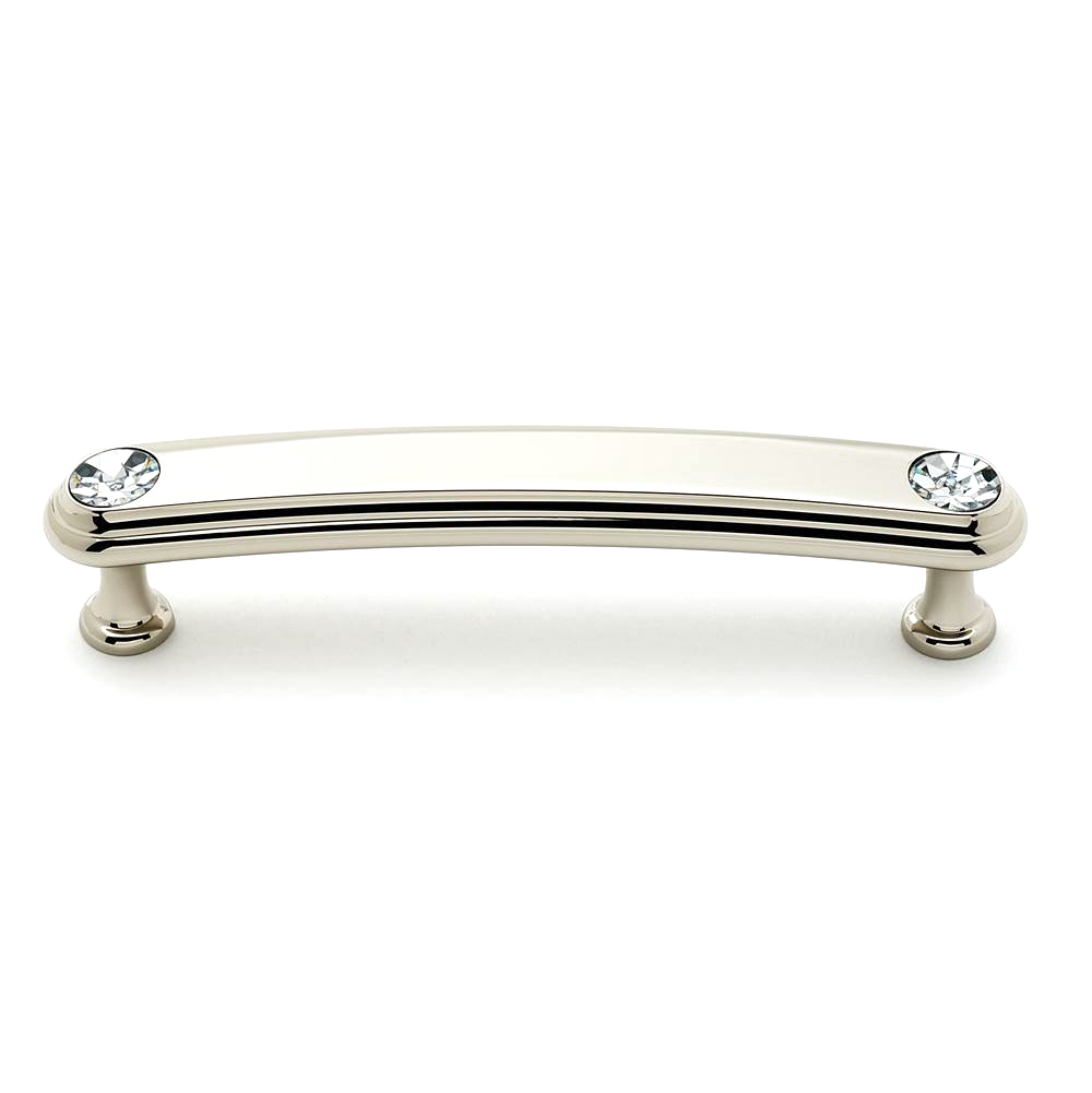 Crystal 4" Pull in Polished Nickel