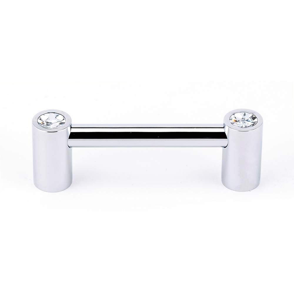 Contemporary Crystal 3" Round Pull w/Polished Chrome Finish