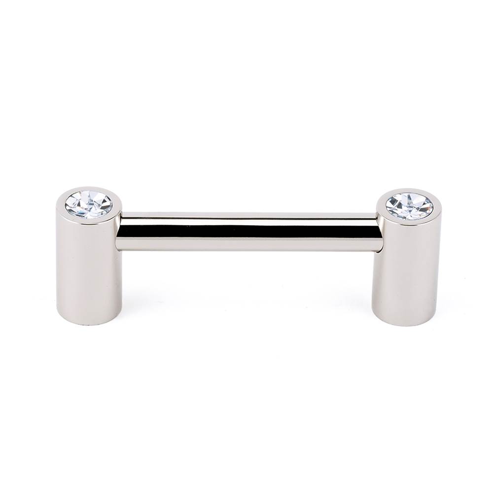 Contemporary Crystal 3" Round Pull w/Polished Nickel Finish