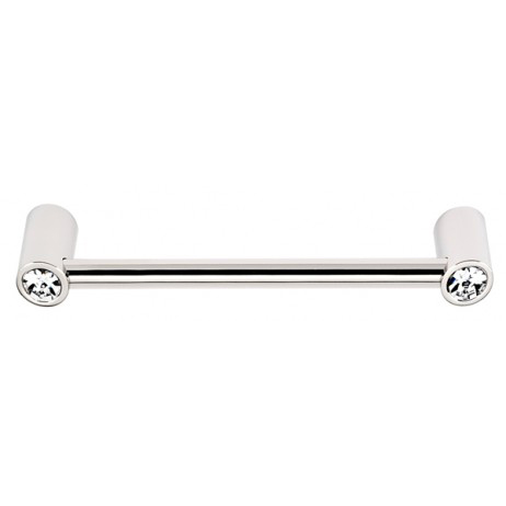 Contemporary Crystal 6" Round Pull w/Polished Nickel Finish