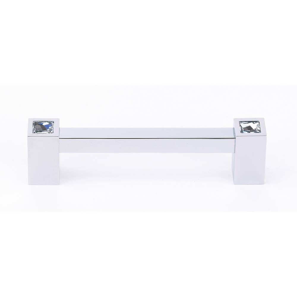Contemporary Crystal 6" Square Pull w/Polished Chrome Finish