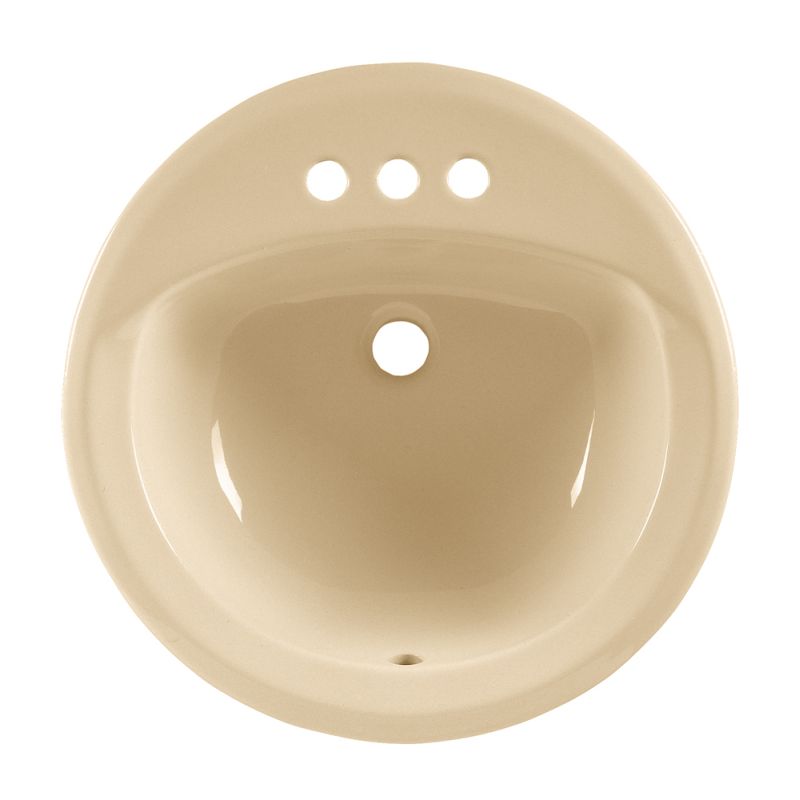 Rondalyn 19-1/8" Round Drop-In Lav Sink in Bone w/4" Faucet Holes