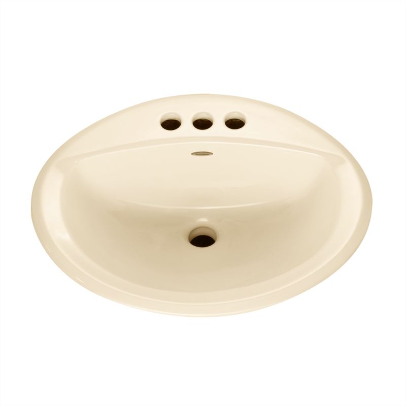 Aqualyn 20-3/8" Drop-In Lav Sink in Bone w/3 Faucet Holes