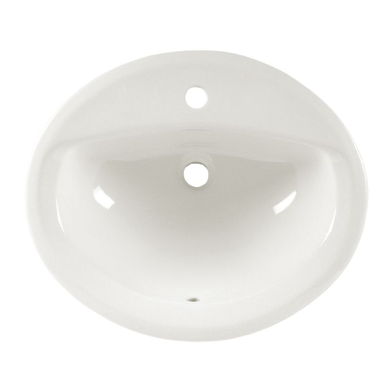 Aqualyn 20-3/8" Drop-In Lav Sink in White w/1 Faucet Hole