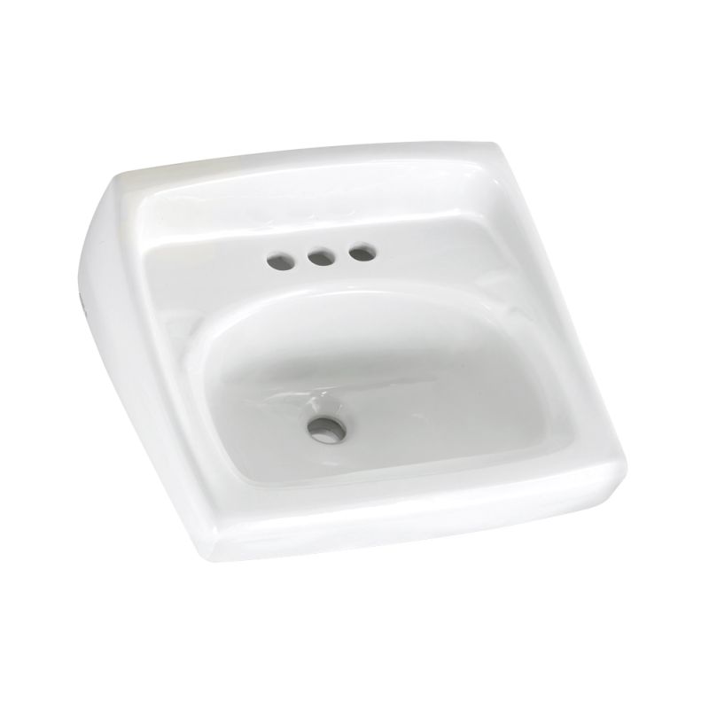 Lucerne 20-1/2x18-1/4" White Wall-Hung Lav Sink w/4" Faucet Holes