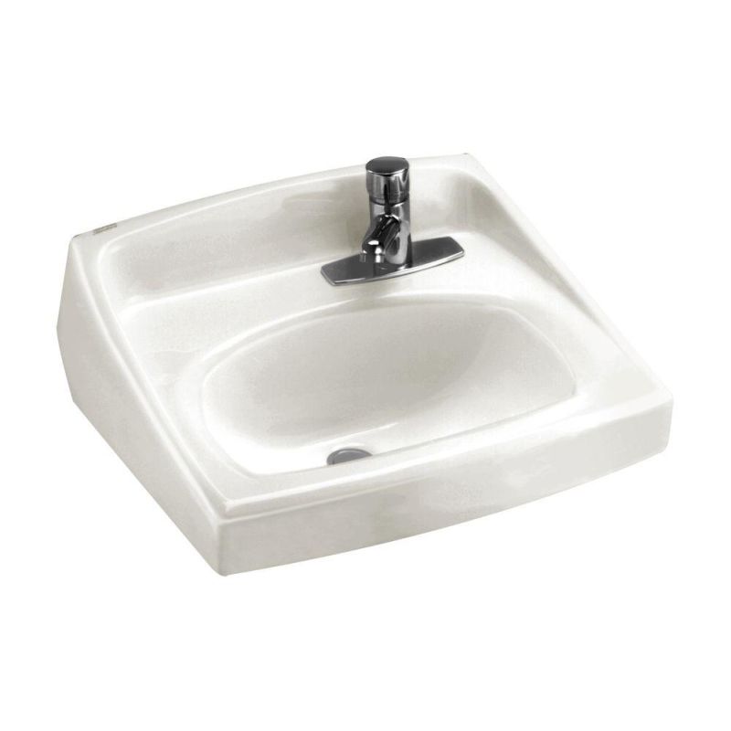 Lucerne 20-1/2x18-1/4" White Wall Lav Bath Sink w/1 Faucet Hole