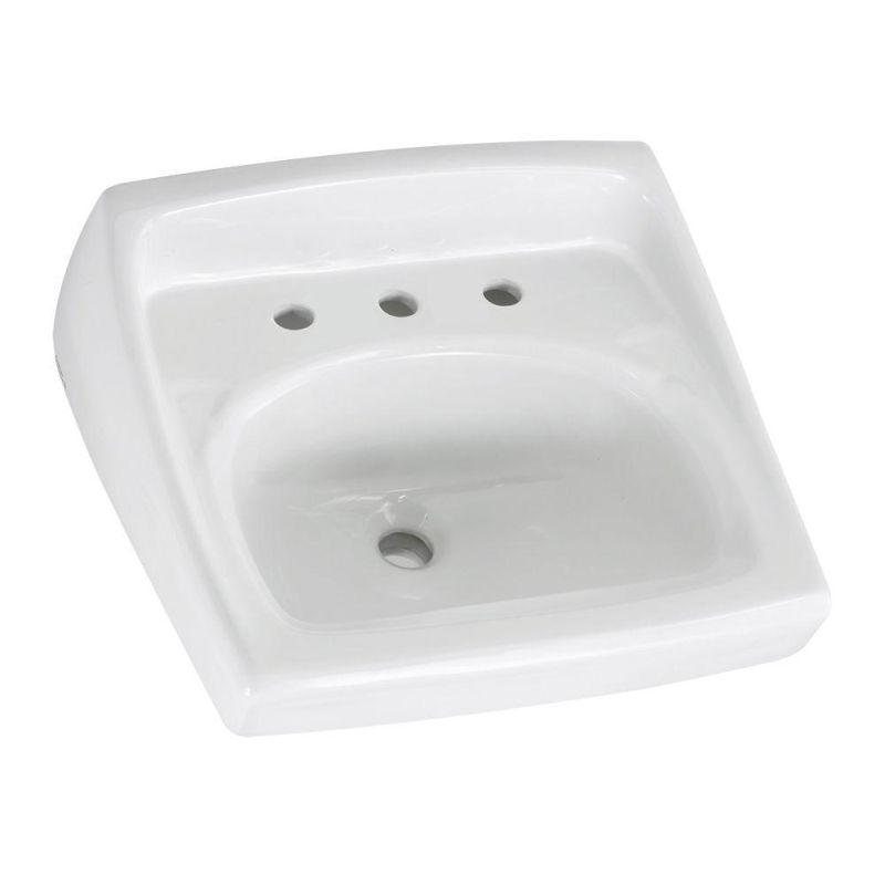 Lucerne 20-1/2x18-1/4" White Wall-Hung Lav Sink w/8" Faucet Holes