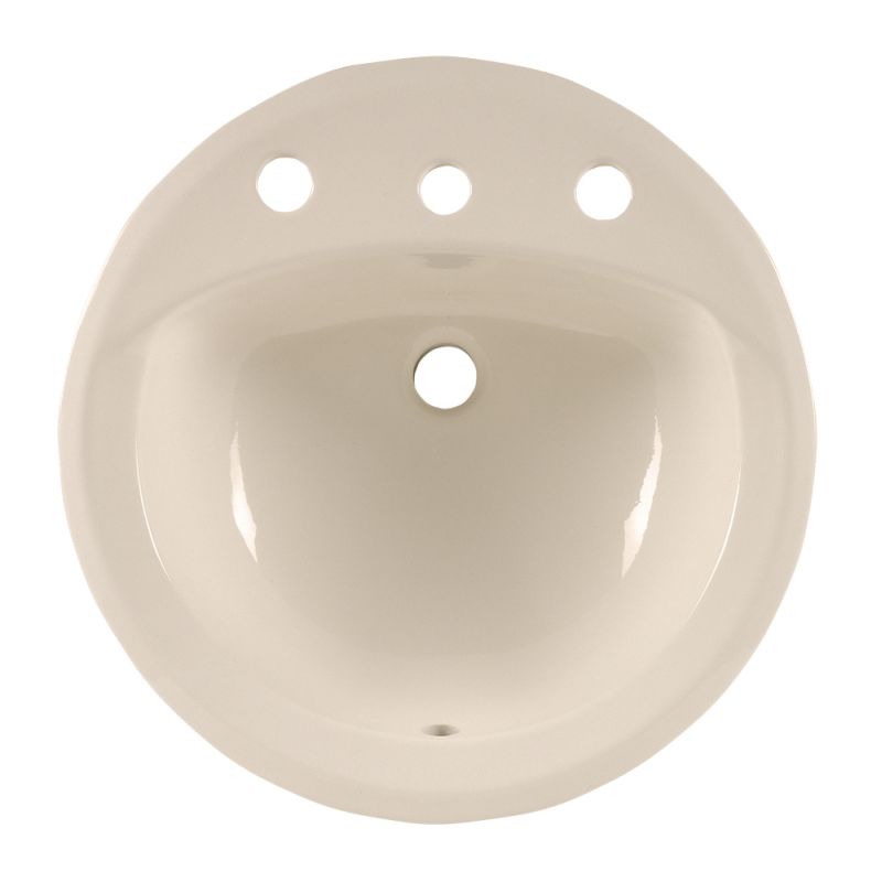 Rondalyn 19-1/8" Round Drop-In Lav Sink in Linen w/8" Faucet Holes