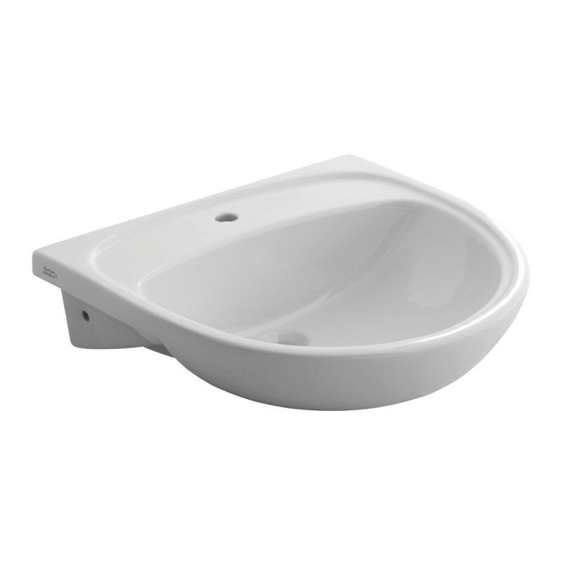 Mezzo Semi-Countertop 22x21" Lav Sink in White w/Center Faucet Hole