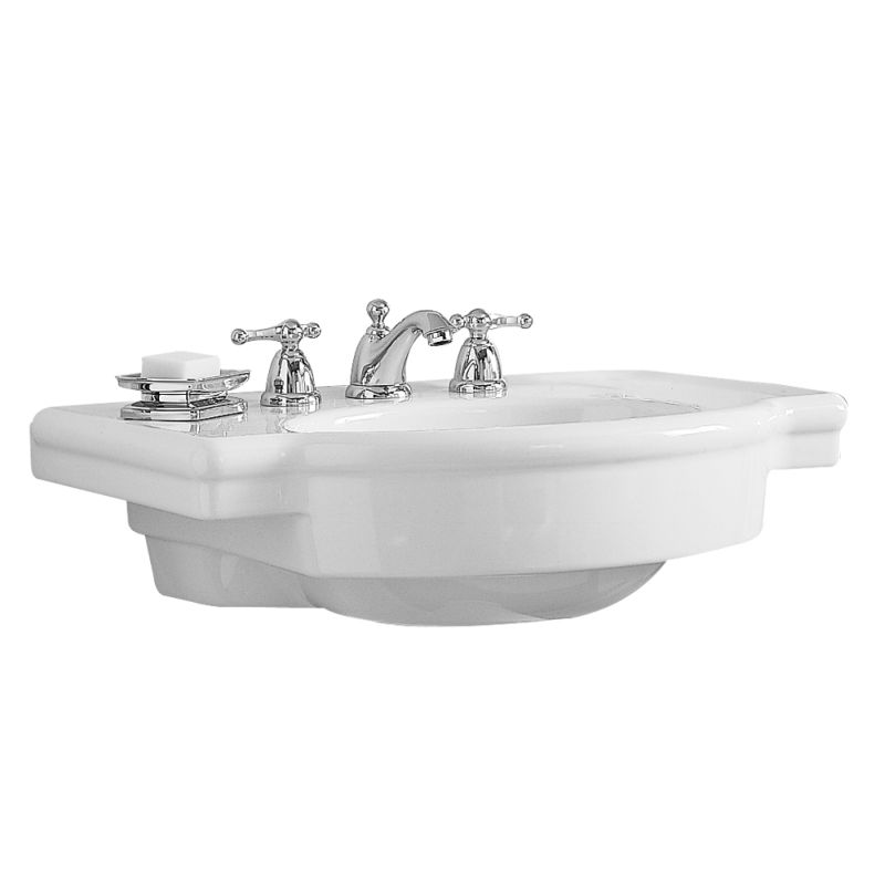 Retrospect 27x19-3/4 Pedestal Sink in White w/8" Fct Centers