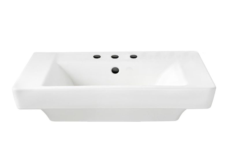 Boulevard 24x19 Pedestal Sink in White w/8" Faucet Centers