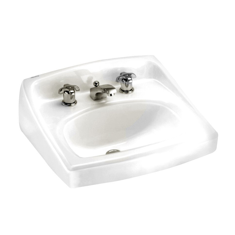 Lucerne 20-1/2x18-1/4" Silver Wall-Hung Lav Sink w/8" Faucet Holes